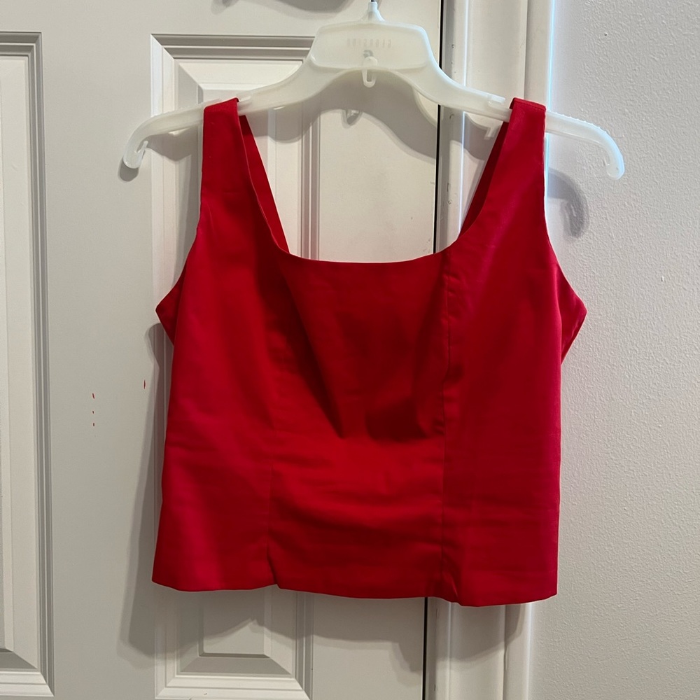 Red corset crop top